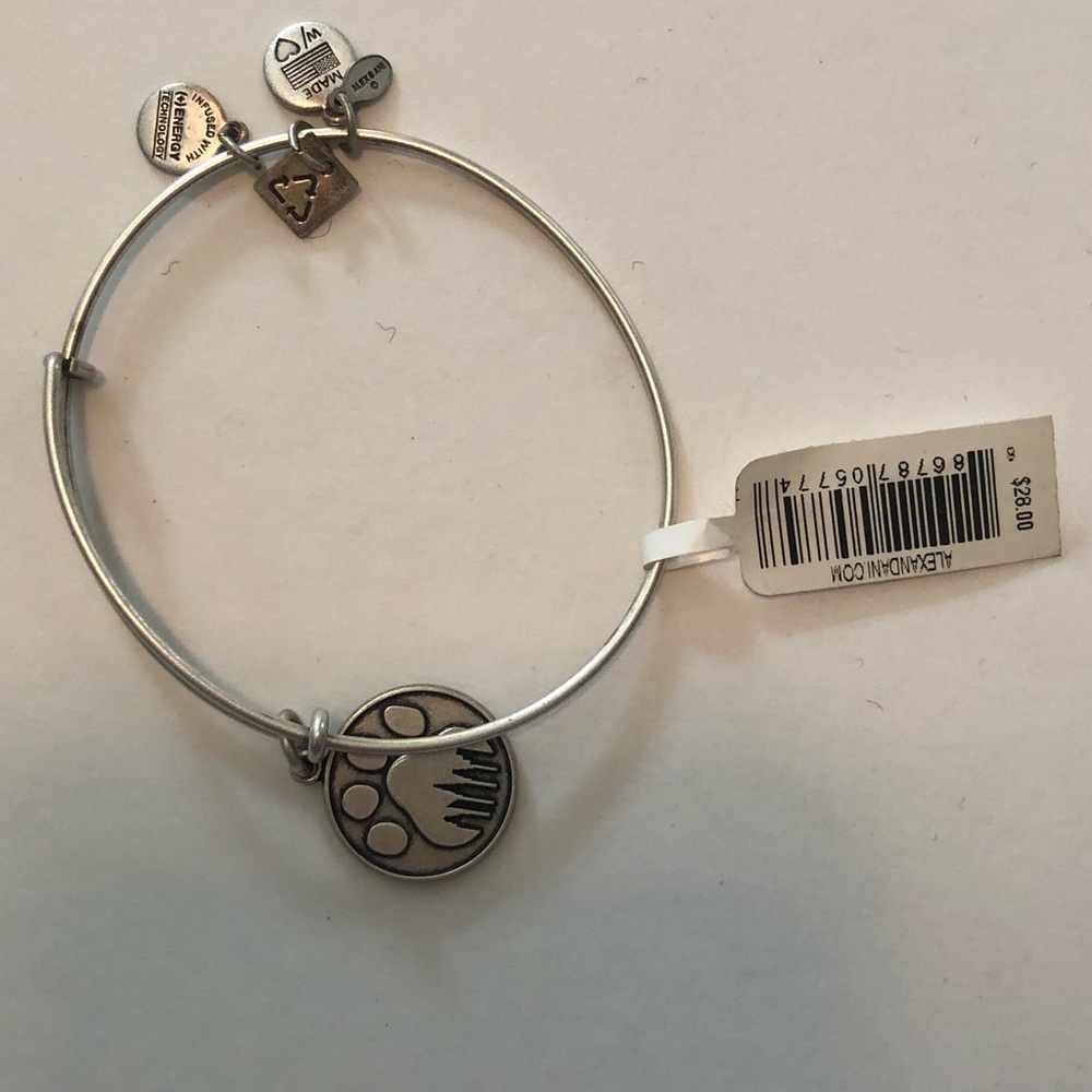 NWT Alex and Ani Silver Paw Bracelet